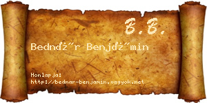 Bednár Benjámin névjegykártya